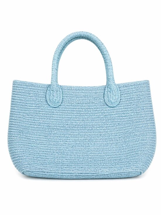 Vintage Handbags - Wicker Handbag in a Light Teal Color, Great Beach Tote
